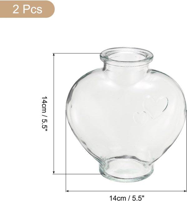 2 Pcs 18 oz/600ML Heart Shaped Glass Jars With Cork Stoppers, Clear Message Wishing Bottle with Twine and Blank Tags for Halloween Decorations, Wedding Shower Favors - Image 2