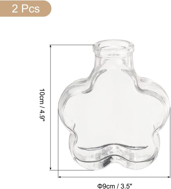2 Pcs 11.4 oz/380ML Flower Shaped Glass Jars With Cork Stoppers, Clear Message Wishing Bottle with Twine and Blank Tags for Halloween Decorations, Wedding Shower Favors - Image 2