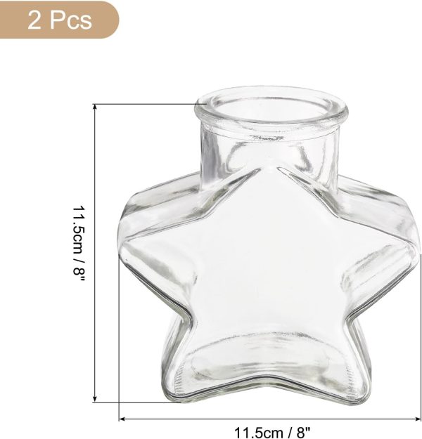2 Pcs 12 oz/400ML Star Shaped Glass Jars With Cork Stoppers, Clear Message Wishing Bottle with Twine and Blank Tags for Halloween Decorations, Wedding Shower Favors - Image 2