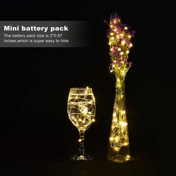 24 Pack Fairy Lights Battery Operated String Lights-3.3ft 20 LED Silver Wire Warm White for Wedding,Party,Table Centerpieces,DIY Crafts,Mason Jars,Christmas Decor - Image 2