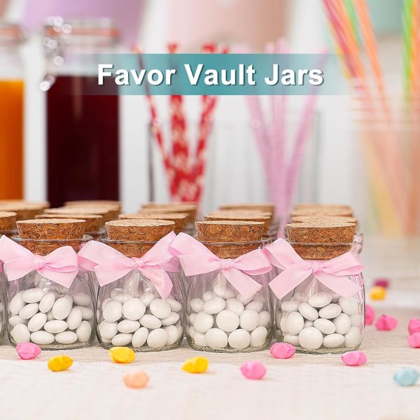 40 Pack Glass Favor Jars with Cork Lid, 3.4 oz Small Glass Bottles for Wedding Favor, Baby Shower, Party Favor, Gift Jars for Candy, Bonus Twine and Labels - Image 2